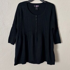 Liv-On Black Babydoll Sweater Women’s Plus 26/28 4X